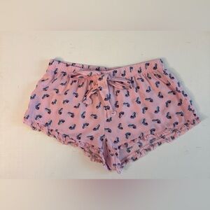 Forever 21 Shoes print Lounge Shorts Women size Small, ruffle detail